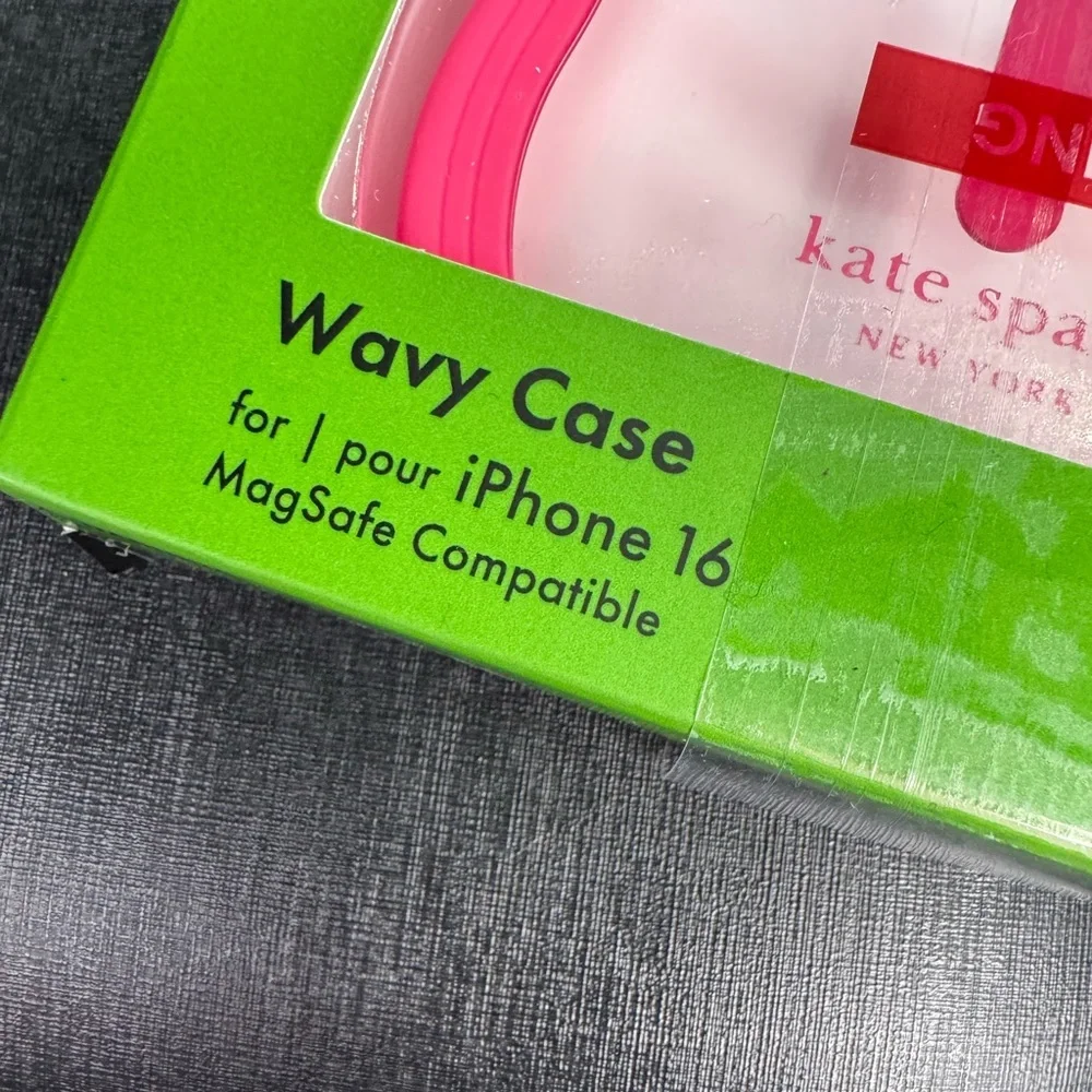 Kate Spade clear/Pink iPhone 16 WAVY Case-stylish & helps with grip🩷♠️see photos